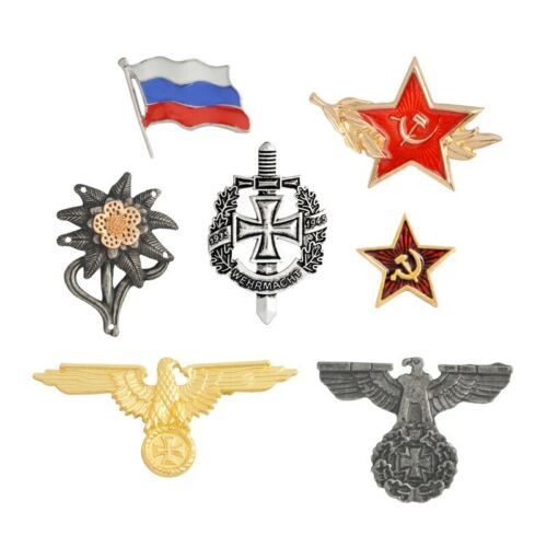 WWII WW2 Brooches German Military Eagle Pin Flag of Russia USSR star Pins 