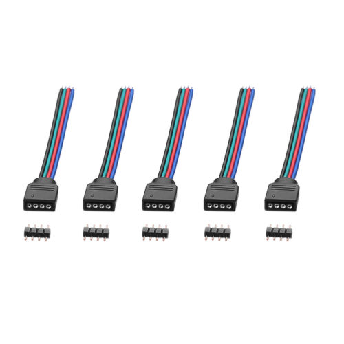 10Pcs Verbinder Verlängerungskabel 4-Pin Anschluss für LED RGB Stripe 10mm
