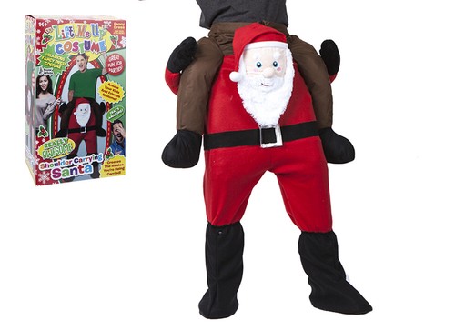 Santa Lift Me Up Shoulder Ride On Adults Christmas Xmas Costume Office Party Fun