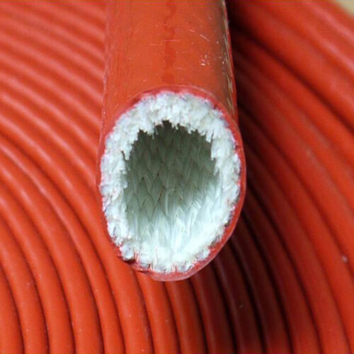 Φ4-130mm alta temp rojo de fibra de vidrio manguera aislamiento térmico fuego protección sleeve 