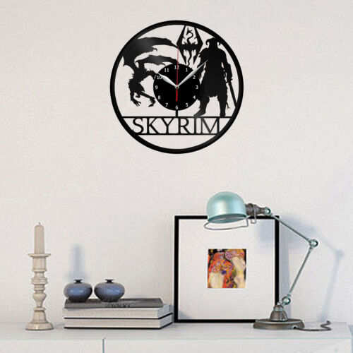 Skyrim Vinyl Record Wall Clock Home Fan Art Decor 12/'/' 30 cm 7243