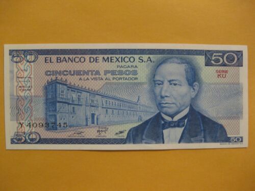 Mexico 50 Pesos  Banknote UNC ZAPOTECA ART   paper money   Benito Juarez
