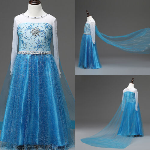 Froze Elsa Anna Kids Girls Dress Costume Princess Party Fancy Xmas Christmas
