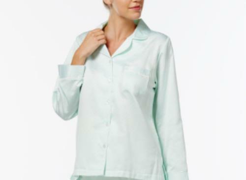 Details about / Miss Elaine Brushed-Back Satin Pajama Top