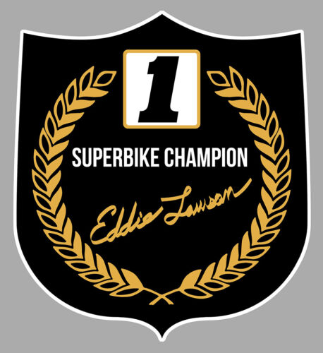 STICKER EDDIE LAWSON CHAMPION DU MONDE MOTO 500 SUPERBIKE GP LA151