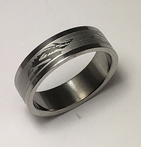 Men Women 316L Stainless Steel Dragon Design 6mm Ring Band Size 6-10 NEW SS92 