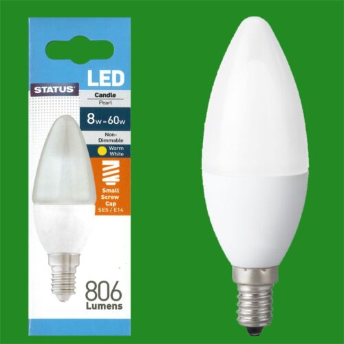 4x 8W =60W Pearl Candle LED 806L SES E14 Small Edison Screw Light Bulb Lamp