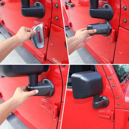 Rearview mirror base cover trim decoration For Jeep Wrangler JK JKU Carbon Fiber