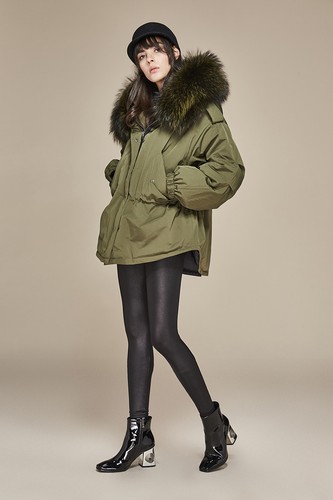 Warm Womens oversize Dovetail 90/% Down Parka LARGE REAL Fur