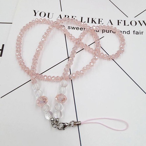Bling Neck Crystal Beads Lanyard Strap Phone Key Holder ID Name Card Badge New