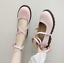 Women Flat Buckle Ankle Strap Mary Jane Lolita Shoes Round Toe Buckle Loafers 