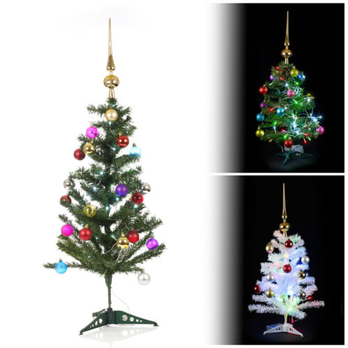 Baubles /& Topper Decorations Artificial Indoor Christmas Tree With LED Lights