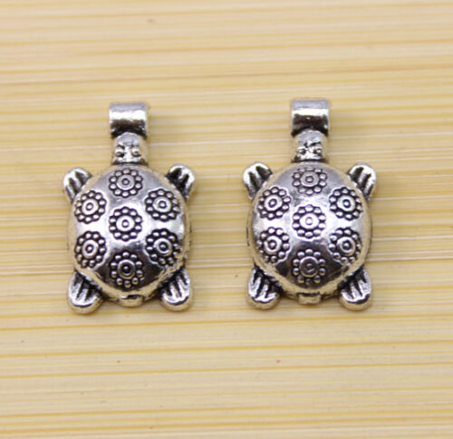 20/40/100 Pcs style Restoring Ancient Ways Tibetan Silver Turtle Charm Pendentif 