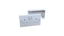White 2 Gang Twin Double Switched Wall Socket 25mm Surface Pattress Back Box