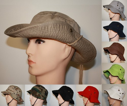 MEN WOMEN WIDE VISOR FISHERMAN BUCKET HATS BOONIE BUSH COWBOY FISHING HUNTING