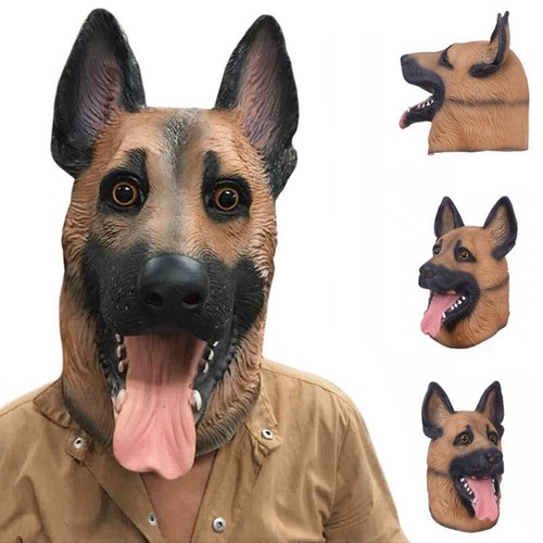 German Shepherd Dog Face Head Hood Cosplay Costume Adults Headgear Funny Animals