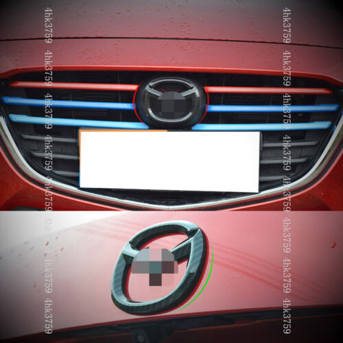 For Mazda 3 Axela sedan 17-18 ABS Carbon fiber pattern Front and rear car logo