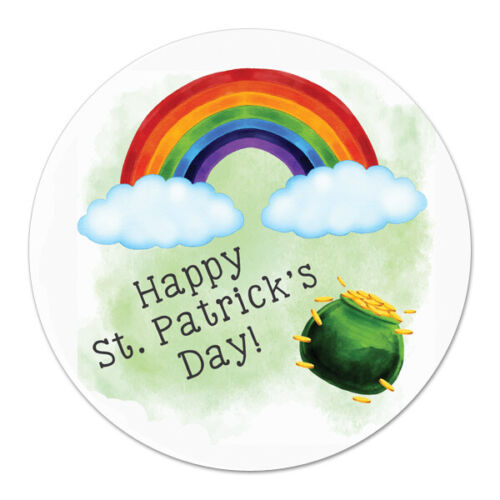 Patrick/'s Day Paddy/'s Hat Clover Gold Rainbow Party Cone Sticker Label Details about  / Happy St