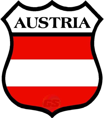 AUTRICHE Bouclier World Drapeau-Autocollant Imprimé Autocollant Tailles au choix