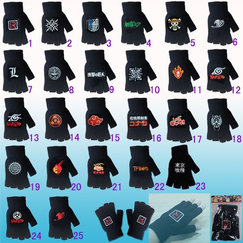 Anime Death Note L Lawliet Cosplay Cotton Knitted Gloves Half Finger Mitten Gift