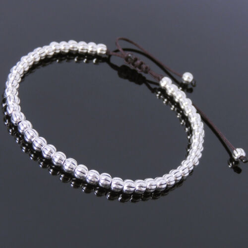 Men's Women 925 Sterling Silver Adjustable Braided Bracelet DIY-KAREN 696 