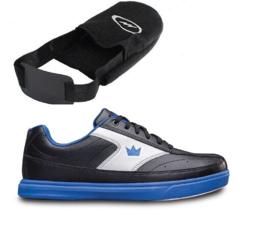Mens Brunswick RENEGADE Bowling Shoes Black/Blue Sizes 6-15 & Storm Shoe Slide 