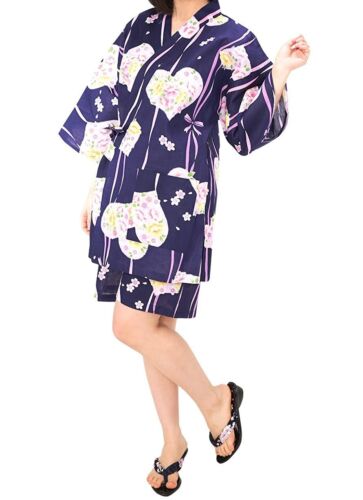 Details about  &nbsp;Jinbei Japanese Traditional Casual Summer Wear Dress Top&pants Set ML Ribbon