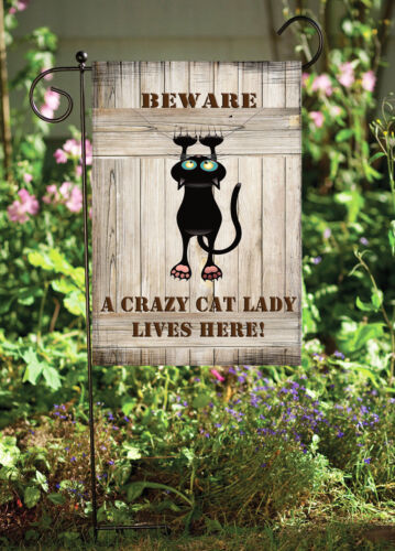 Crazy Cat Lady Lives  Here  Double Sided  Flag   **GARDEN SIZE** FG1053 
