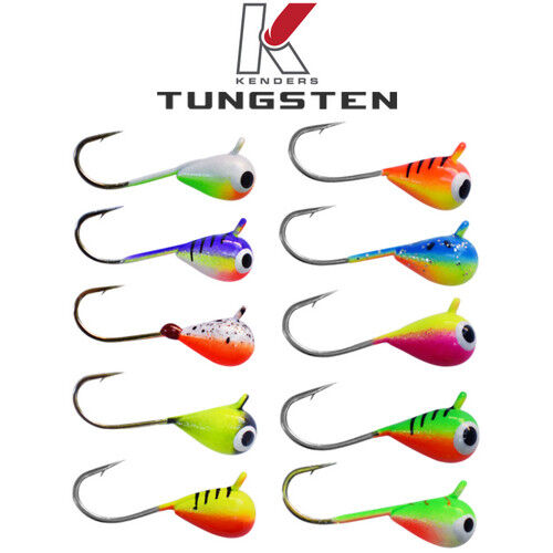 10 Pack 3mm #16 Hook Tungsten Jigs Bright UV TOP QUALITY Kenders Outdoors