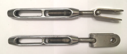 Stainless Steel Toggle Jaw Open Body Turnbuckle 7//16/" Thread for 3//16 /& 1//4 Wire