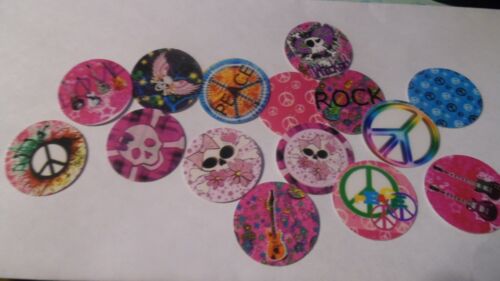 PEACE AND SKULLS Free Ship Pre Cut One Inch Bottle Cap Images 