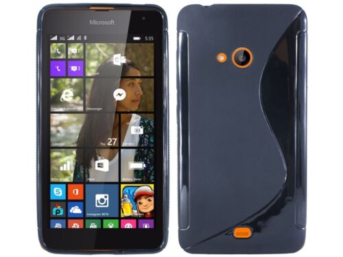 Funda de diseño cáscara estuche goma case bolso para Microsoft Lumia 540 en negro 