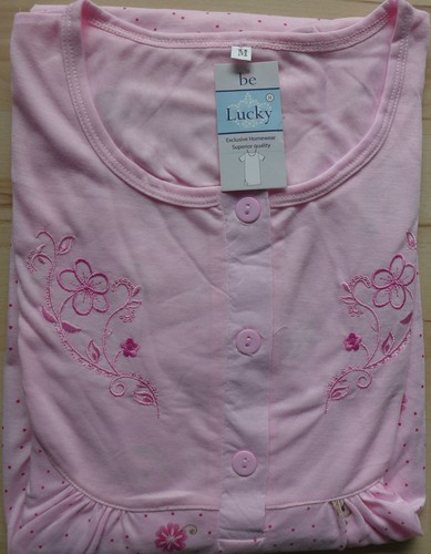 ROMESA Chemise De Nuit Manches Courtes Motif Floral Violet Bleu Abricot Rose Taille M L XL Neuf