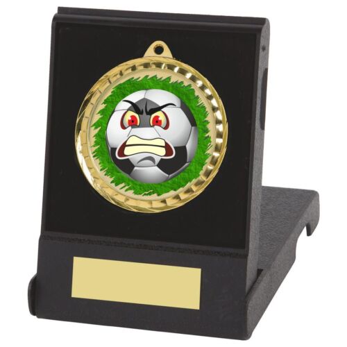 489ZAP//IG157 Free Engraving twt Angry Football Medal in Case,60mm Diameter