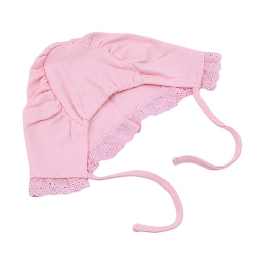 Baby Girls Kids Sweet Princess Style Lace-up Beanie Cotton Bonnet Lace Cap MA