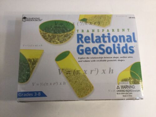 Learning Resources LER0918 Relational Geosolids Set of 14 clear plastic shapes