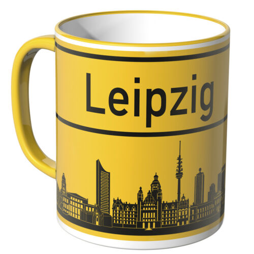 WANDKINGS Tasse Ortsschild Skyline /"Leipzig/" versch Farben Geschenk Geburtstag
