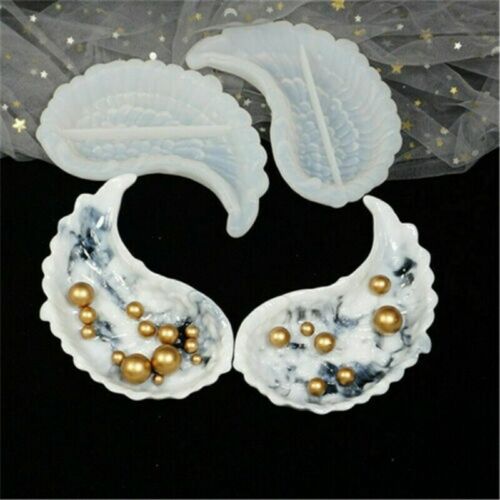 Angel's Wings Mould Siliconed Plate Tray Container 1 Pair Resin Mold Epoxy DIY 