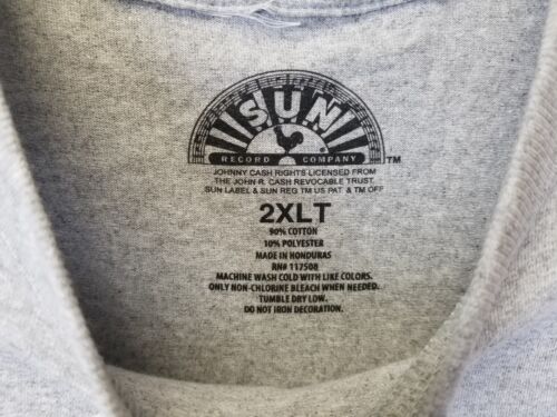 Johnny Cash T Shirt Mens Gray Yellow Sun Record Company Cotton NEW 