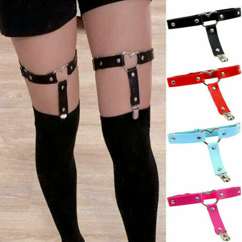 Womens Elastic Anti Slip Leg Garter Belt Thigh High Stocking Suspender with Clip