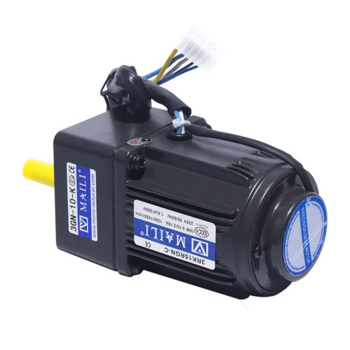 220V 15W AC gear motor electric motor with variable speed controller 1:10 125RPM 