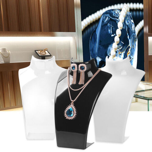 Acrylic Mannequin Bust Jewelry Necklace Pendant Earrings Display Stand Holders