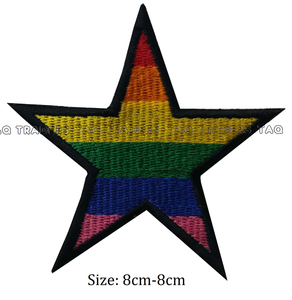 star rainbow colour iron sew on patch LGBT gay pride badge #138