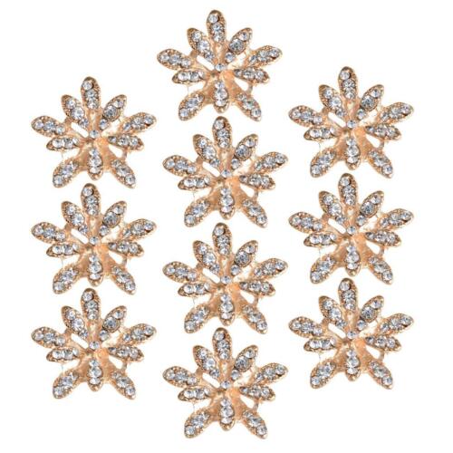 20x Rhinestone Crystal Button Flower Flatback Brooch Wedding Embellishment