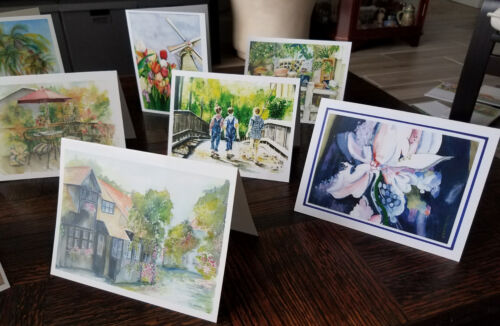 12 Greeting Cards from Painter & Holocaust Survivor Suzanne Obrand's Watercolors