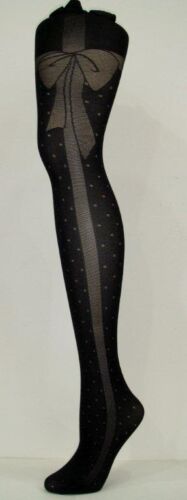 Tights Opaque Patterned Quality Designer Hosiery Side Bow FREE FAST POST