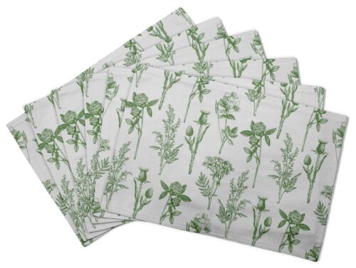 FL-884E S4Sassy Floral Printed Washable Dining Table Mats Reversible Placemat 