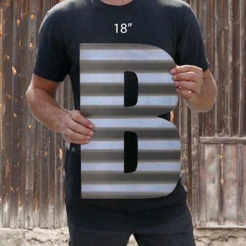 CORRUGATED Letter 12" 18" 24" Farmhouse Washroom Rustic Metal Letters or Numbers 