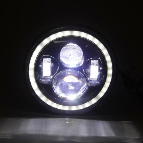 7" LED Projector Headlight Yellow Halo For Harley Street Glide Softail FLHX FLD 