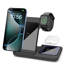 3in1 Kabelloses Ladegerät Induktive Ladestation Für Apple Watch 10 9 8 iPhone 16
